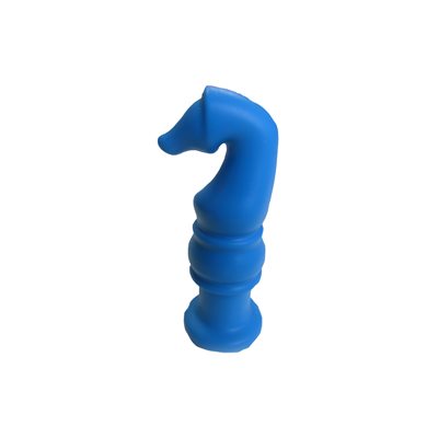 Mâchouille bleue pour crayon, pièce d'échec