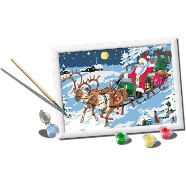 CreArt: Père-Noël sur son traîneau 24cmX18cm