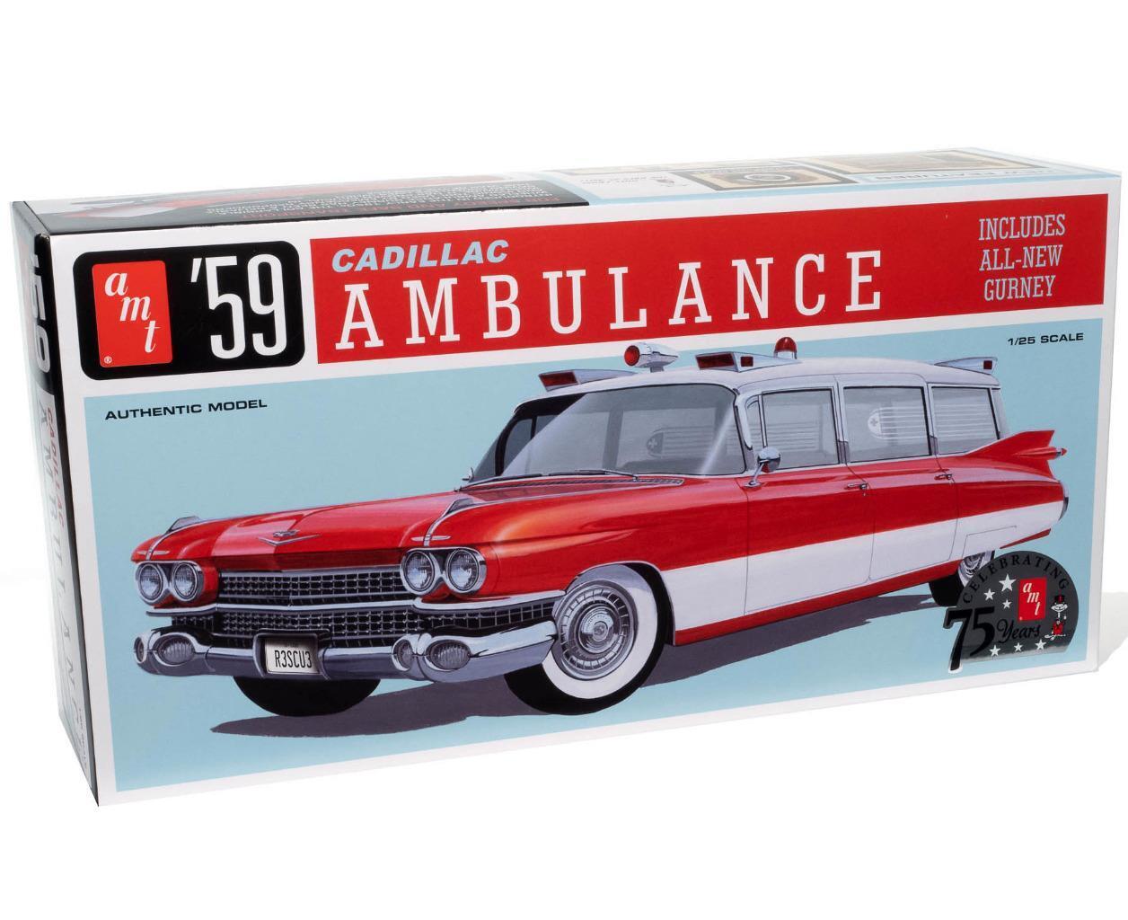 Modèle à coller 59 cadillac ambulance gurney 1/25