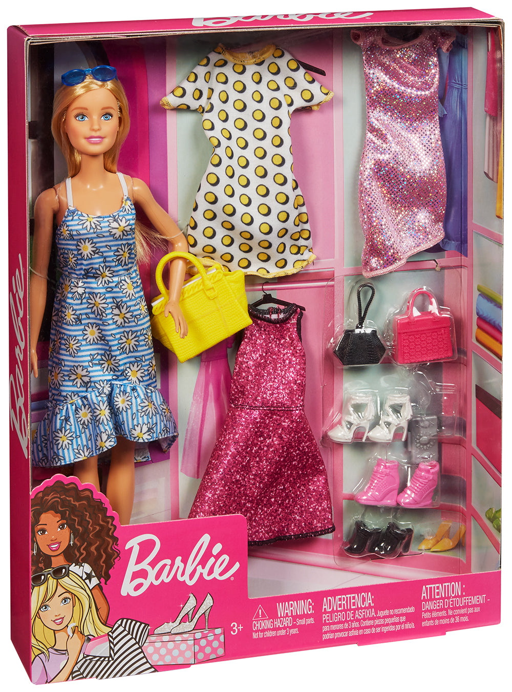 Coffret Barbie mode accessoires avec poupée