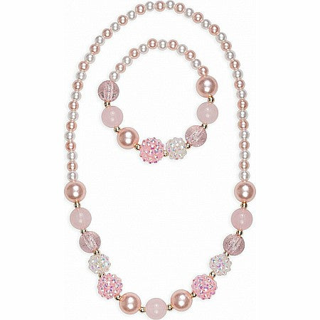 Collier et bracelet perles roses