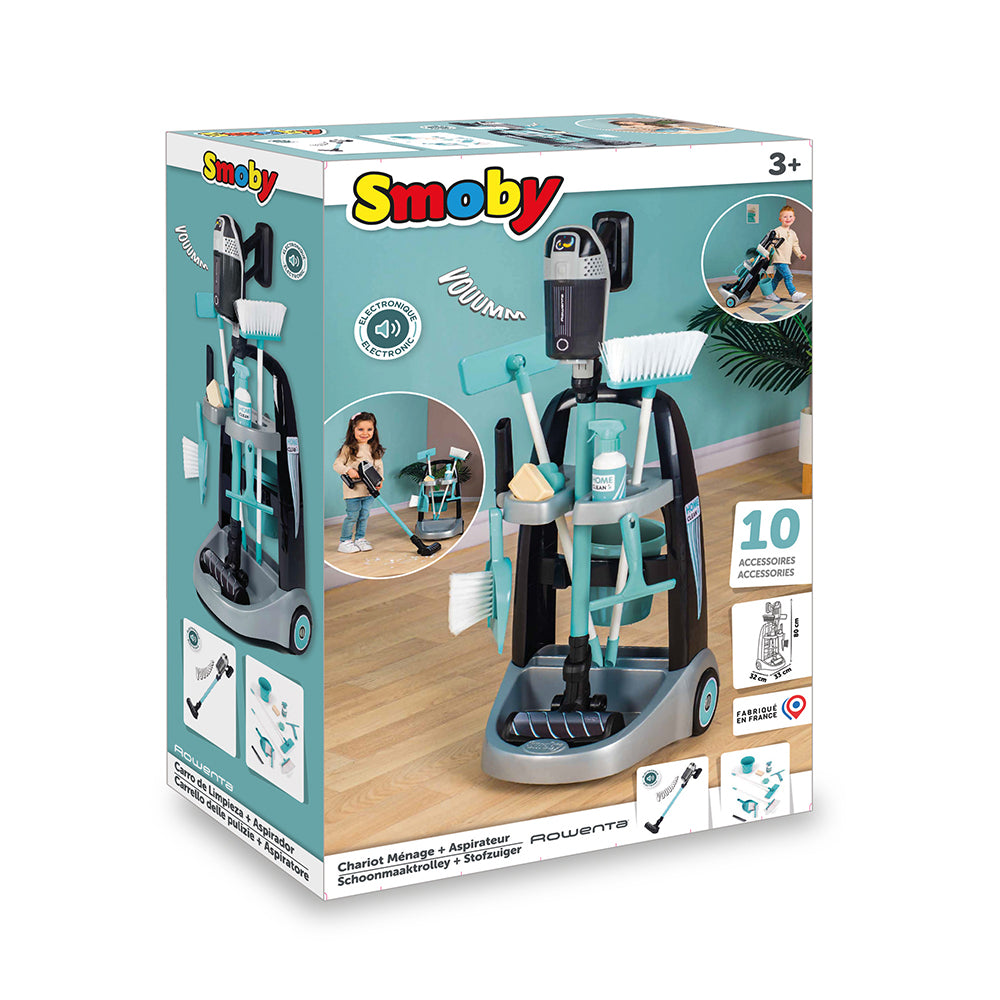 Smoby - Rowenta Chariot Ménage + Aspirateur