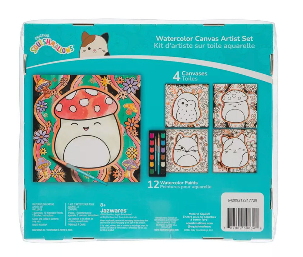 Squishmallows - Kit d'artiste sur toile aquarelle