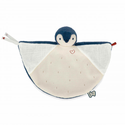 Doudou manchot bleu