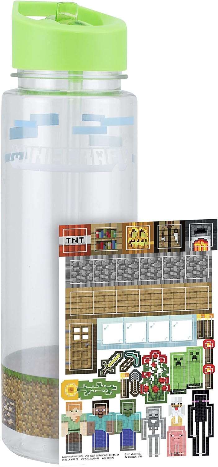Bouteille d'eau & autocollants Minecraft