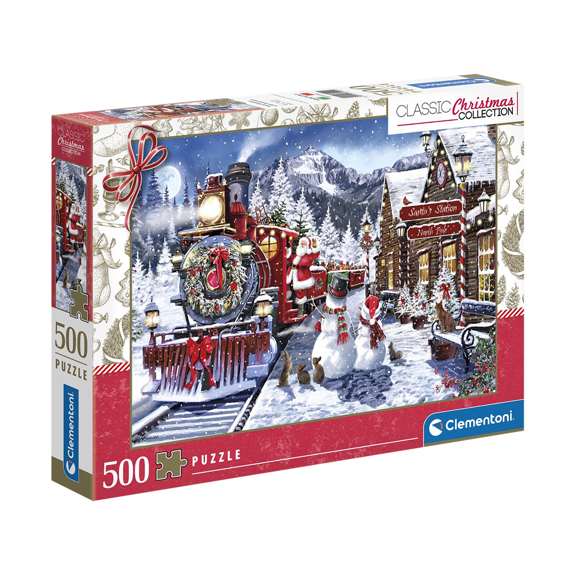 Station de train et bonhommes de neiges, 500 pcs