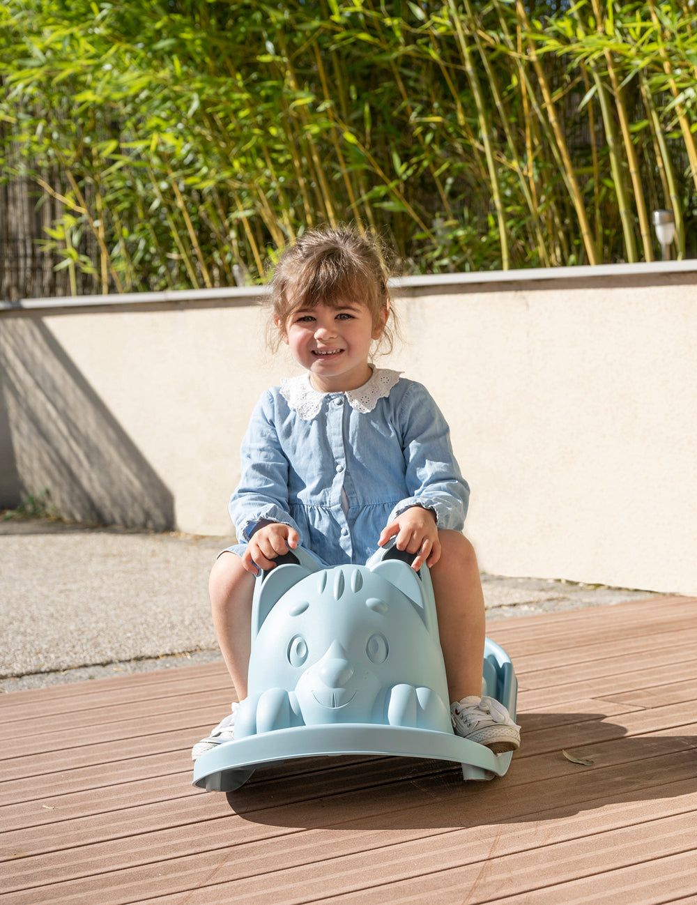 Smoby Life - Fauteuil à bascule-chat bleu