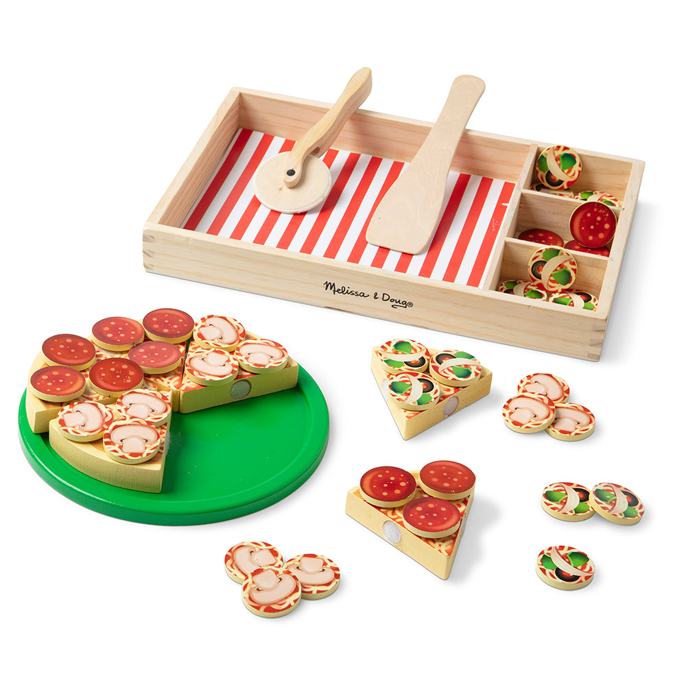 Ensemble de jeu Pizza - Aliments en bois