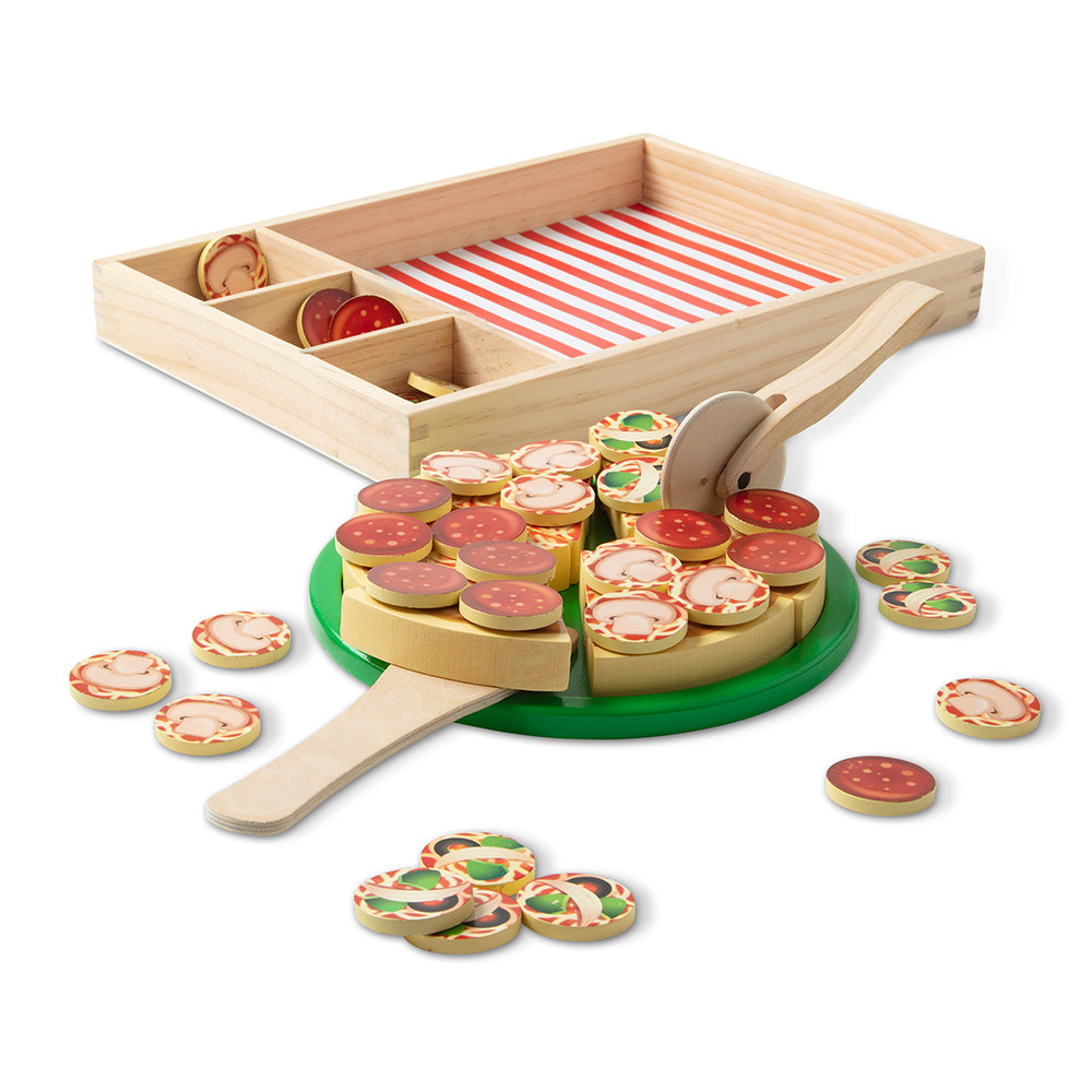 Ensemble de jeu Pizza - Aliments en bois