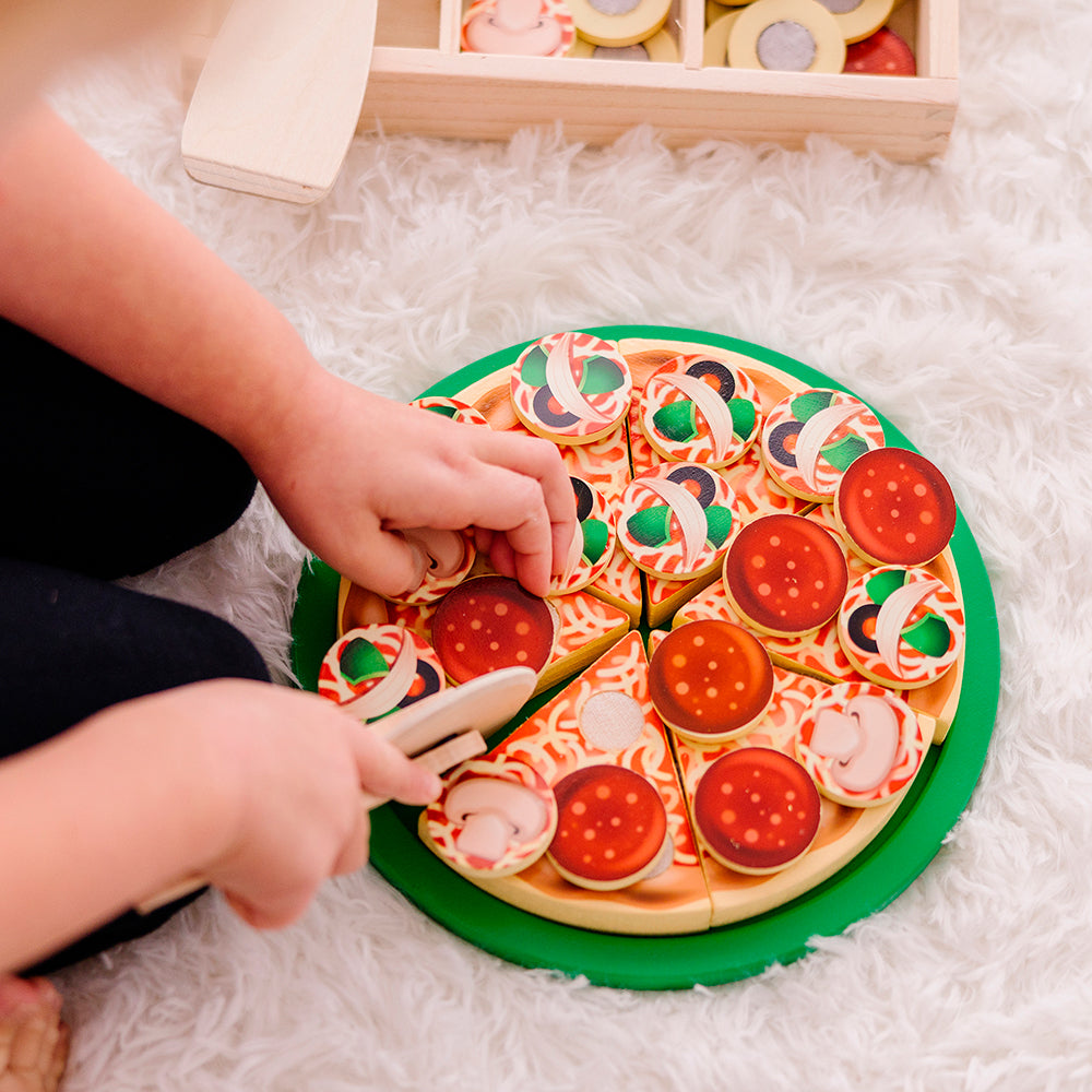 Ensemble de jeu Pizza - Aliments en bois
