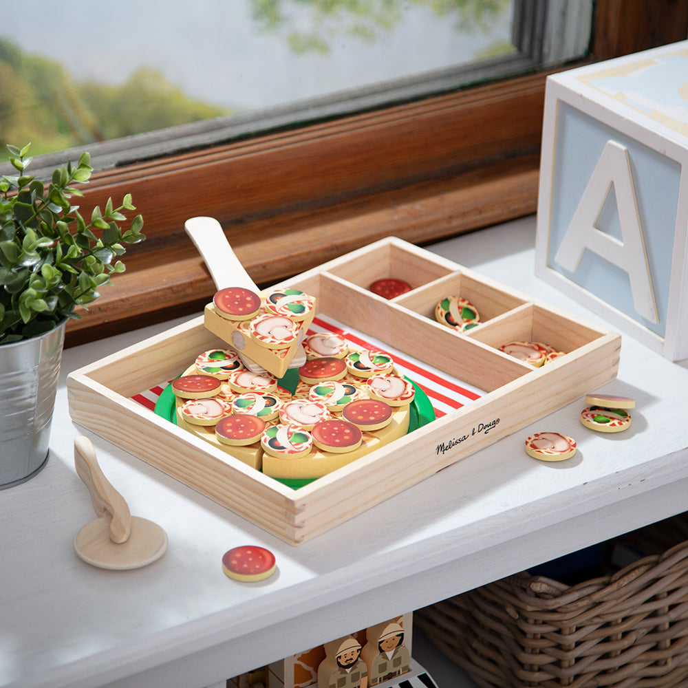 Ensemble de jeu Pizza - Aliments en bois