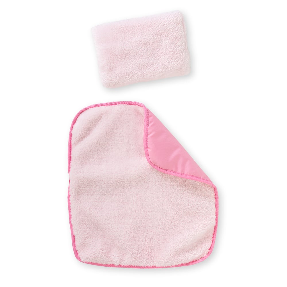 Panier tressé - Peluche rose