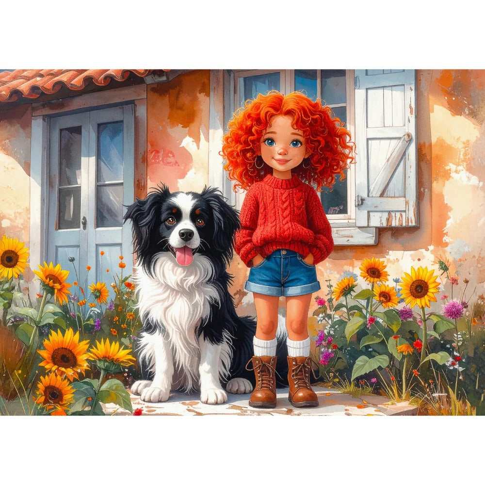 Red curls and paws, 1000 pièces