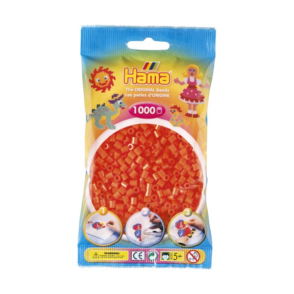 Sac de 1000 billes HAMA, orange