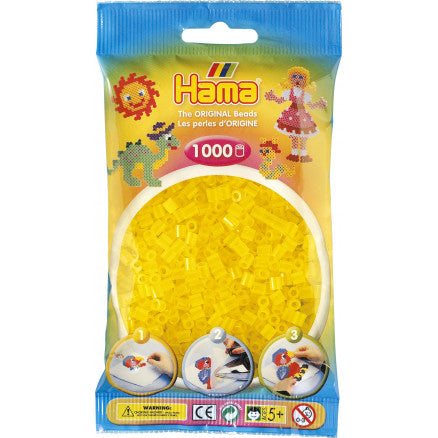 Sac de 1000 billes HAMA, jaune translucide