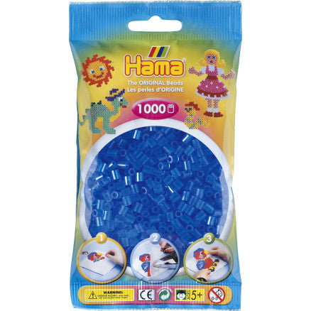 Sac de 1000 billes HAMA, bleu translucide