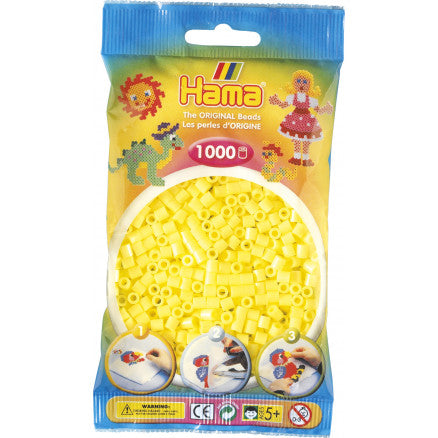 Sac de 1000 billes HAMA, jaune pastel