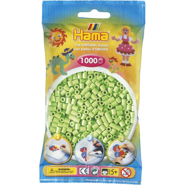 Sac de 1000 billes HAMA, vert pastel