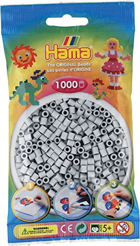 Sac de 1000 billes HAMA, gris pâle