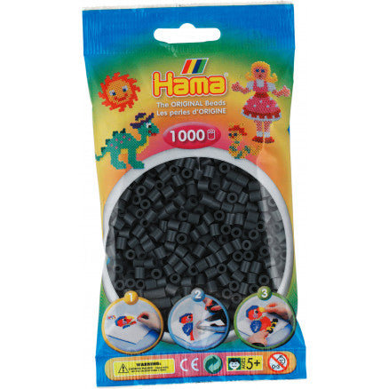 Sac de 1000 billes HAMA, gris foncé