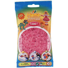 Sac de 1000 billes HAMA, rose translucide