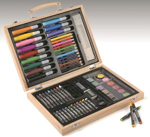 Coffret artistique, 68 pièces, malette de bois