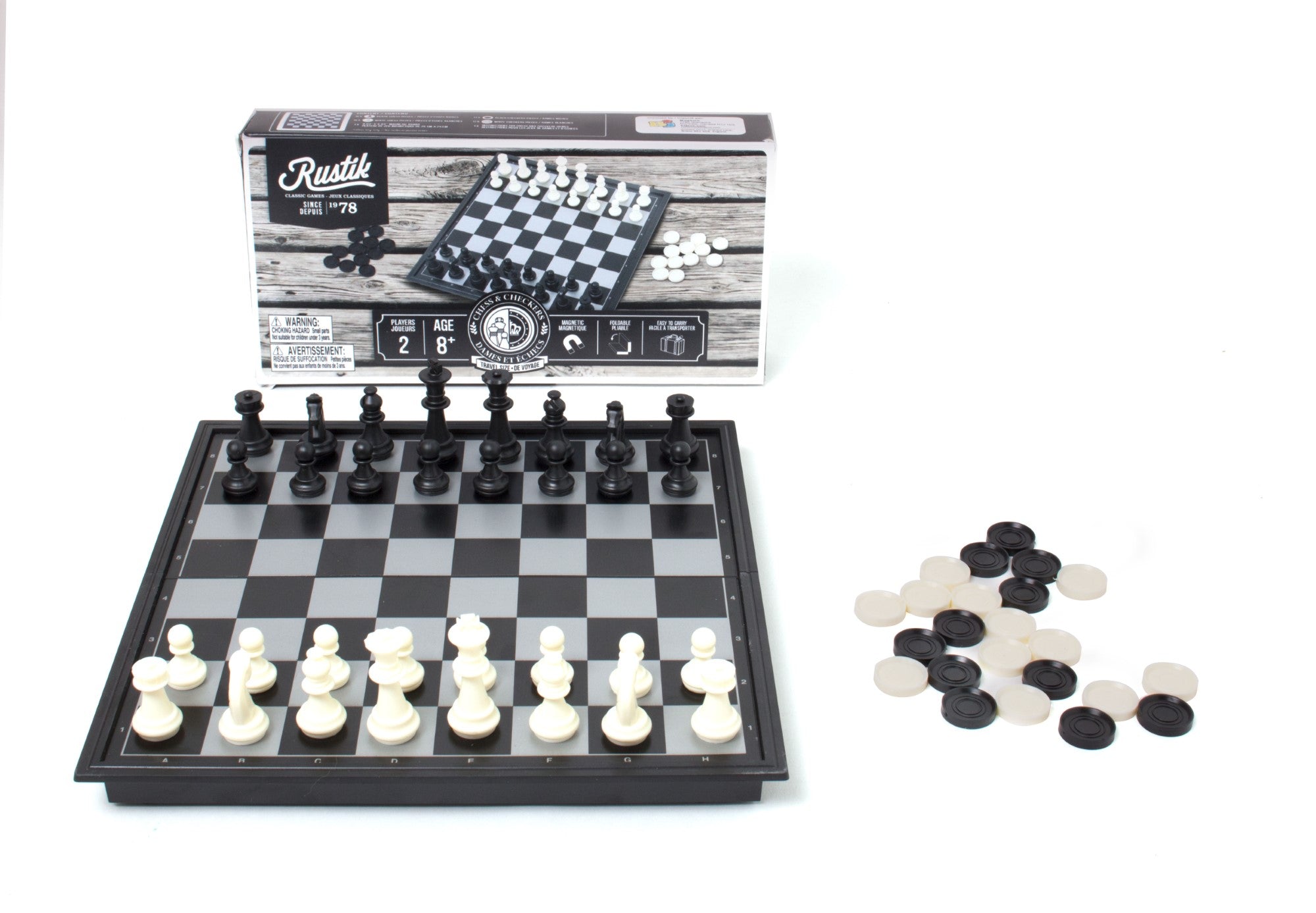 Jeu d'échecs et dames magnétique