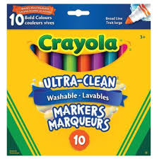 10 Marqueurs Trait Large Couleurs Classiques