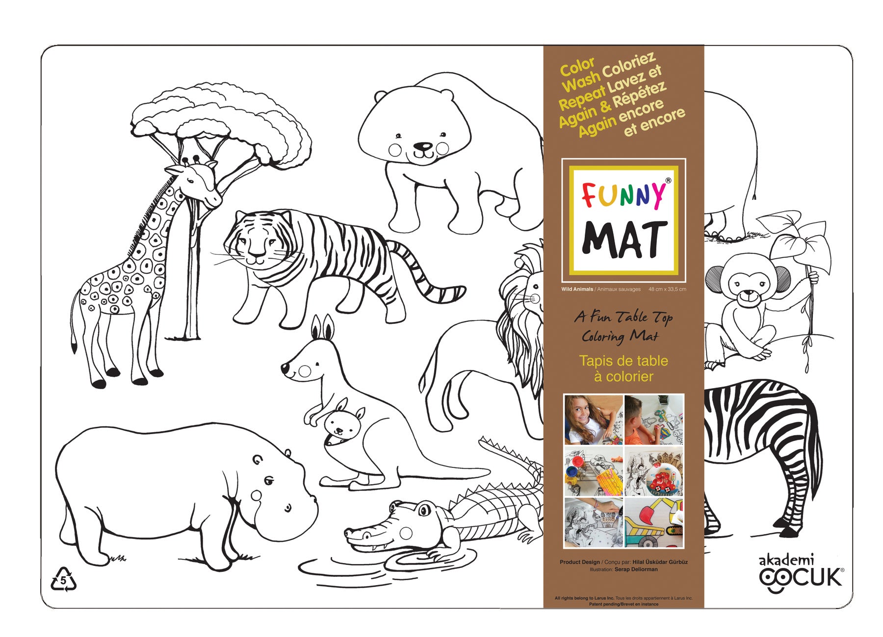 Funny Mat Napperon Animaux sauvages