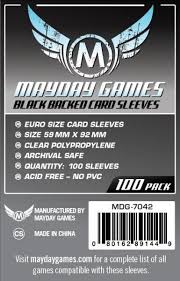 Protecteurs de cartes Euro noir 59mm X 92mm Pqt. 1