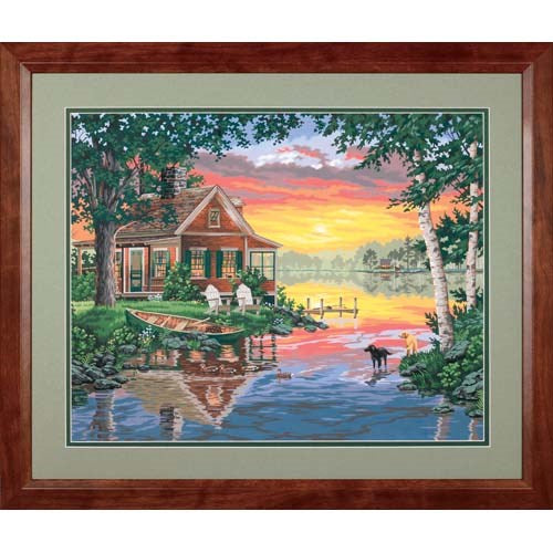 Peinture à numéros - Cabane au coucher de soleil 2