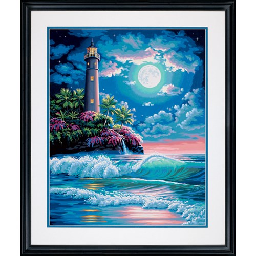Peinture à numéros - Phare au clair de lune  16X20