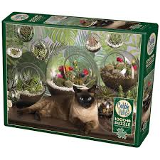 Chat devant terrarium - Casse-tête de 1000 pièces