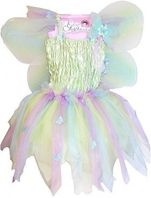 Costume robe papillon avec ailes verte