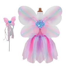 Costume robe papillon avec ailes rose