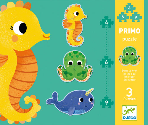 Dans la mer - 3 casse-têtes de 4,6,9 pièces
