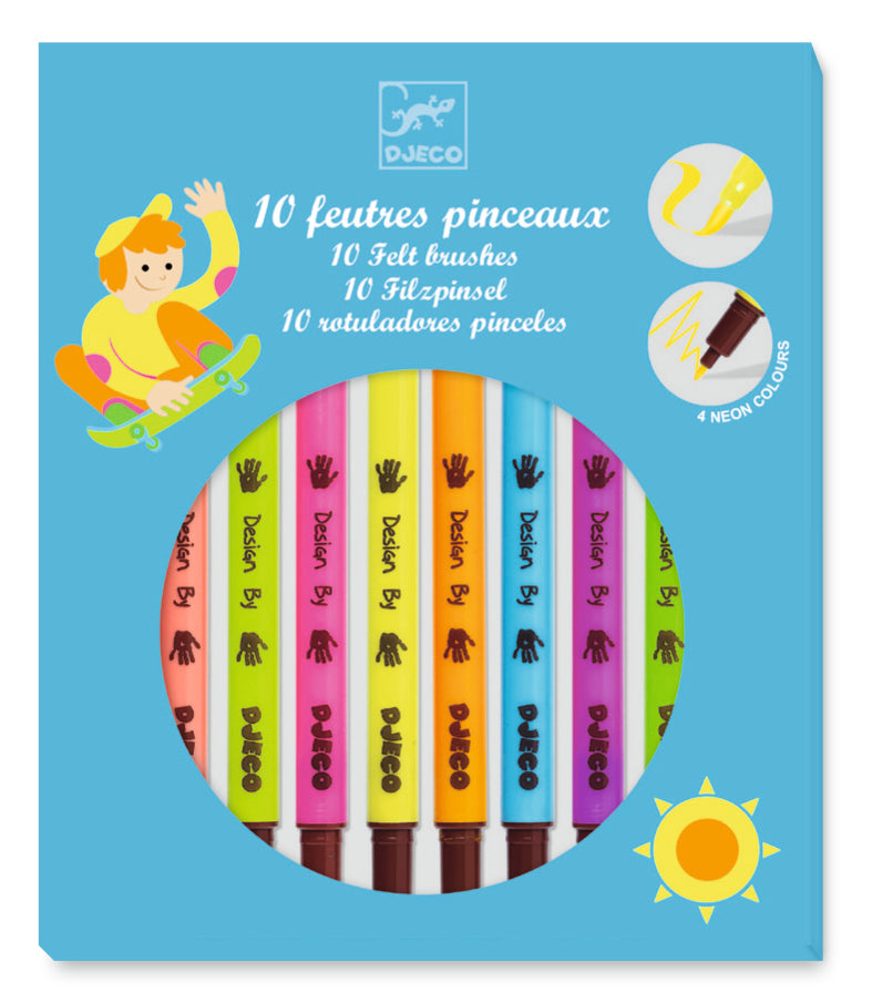 10 Feutres Pinceaux / Couleurs Pop