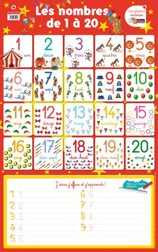 Affiche Les nombres de 1 a 20