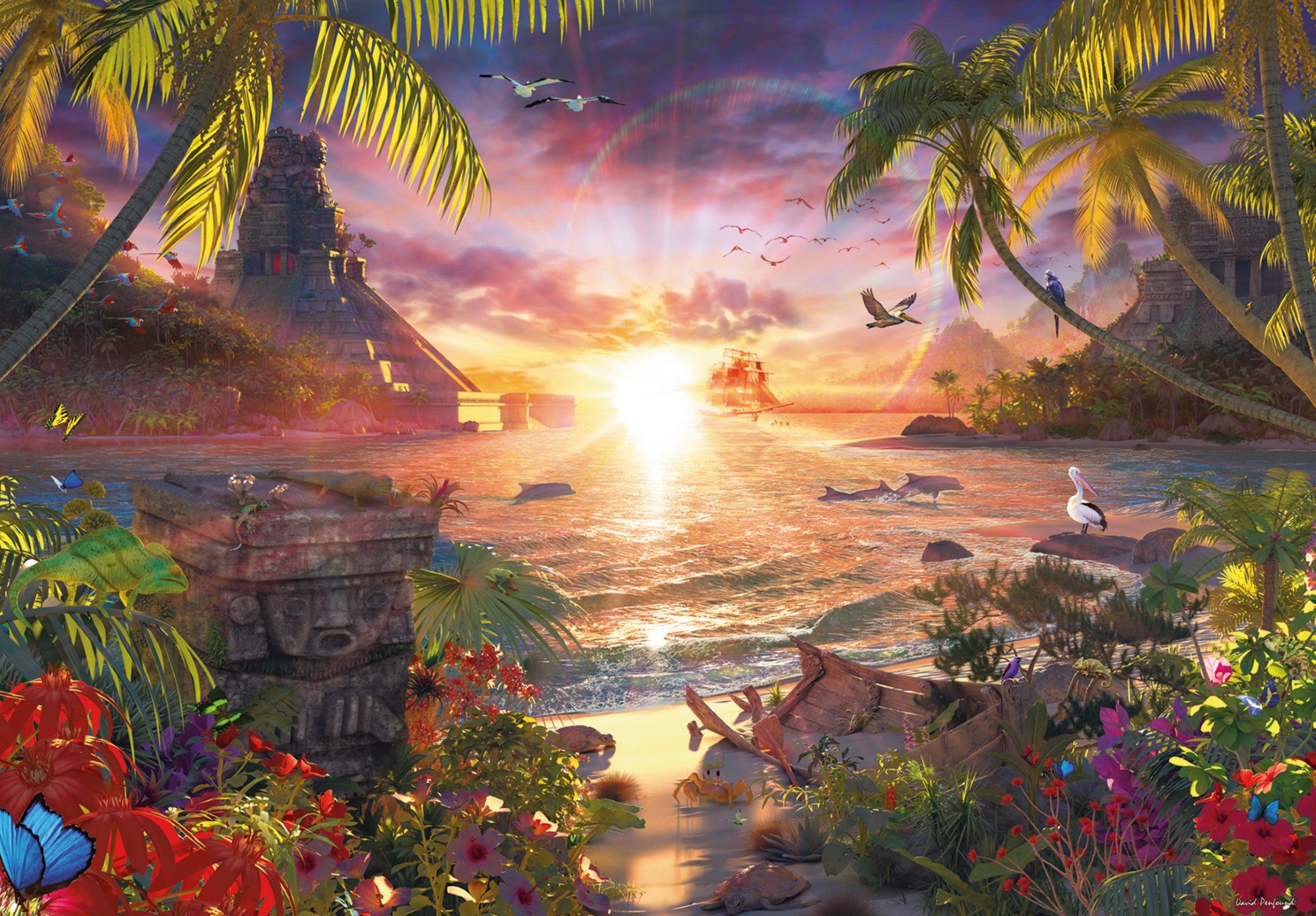 Paradis au soleil couchant - 18000 pièces