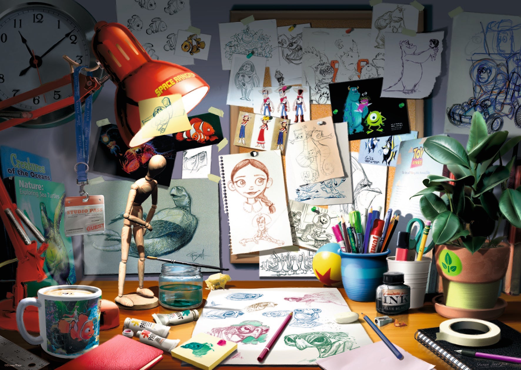 Disney-Pixar: Atelier d'artiste - 1000 pièces
