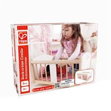 Lit De Poupée Rose Et Blanc Avec Coussin