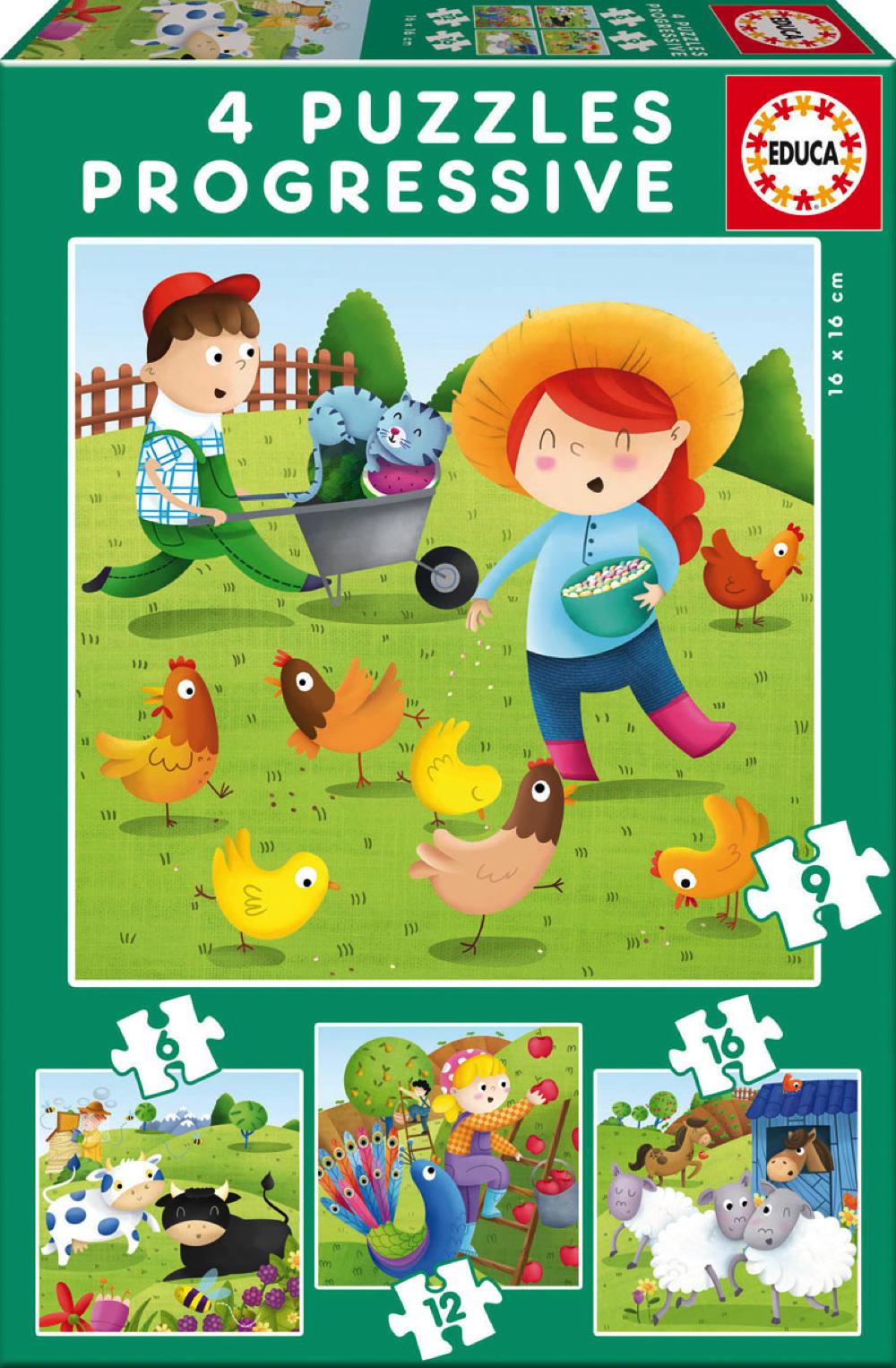 Casse-têtes de 6, 9, 12 et 16 pièces, La ferme