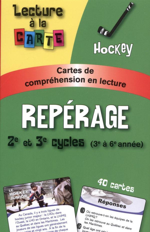 Lecture à la carte Repérage hockey 2e et 3e cycle