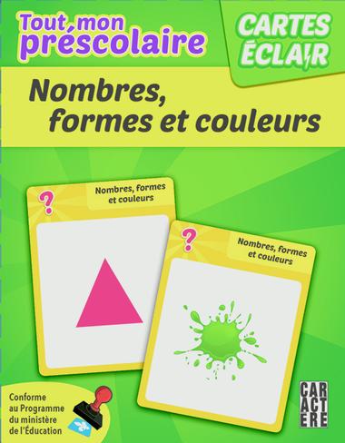 Cartes éclair Tout mon préscolaire Nombres formes