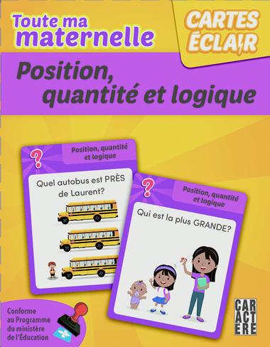Cartes éclair Toute ma maternelle Position quantit