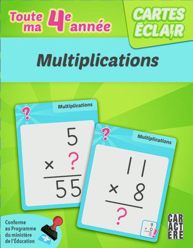 Cartes éclair toute ma 4e année Multiplications