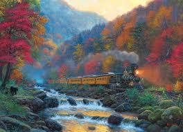 Train l'automne - Casse-tête de 1000 pièces