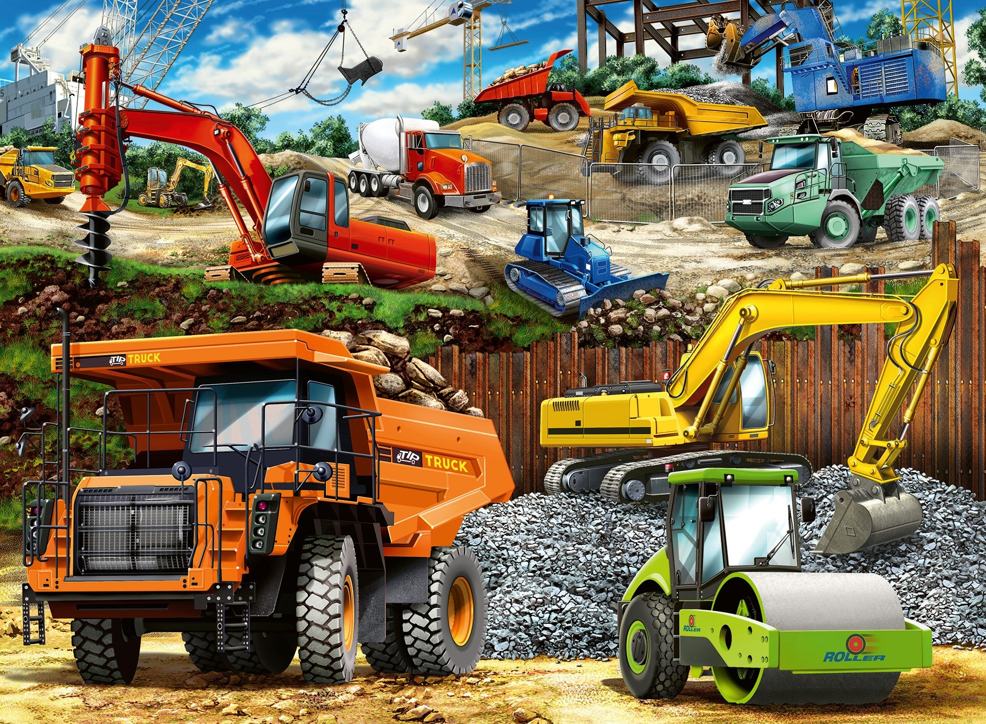 Véhicules de construction Casse-tête de 100 pièces