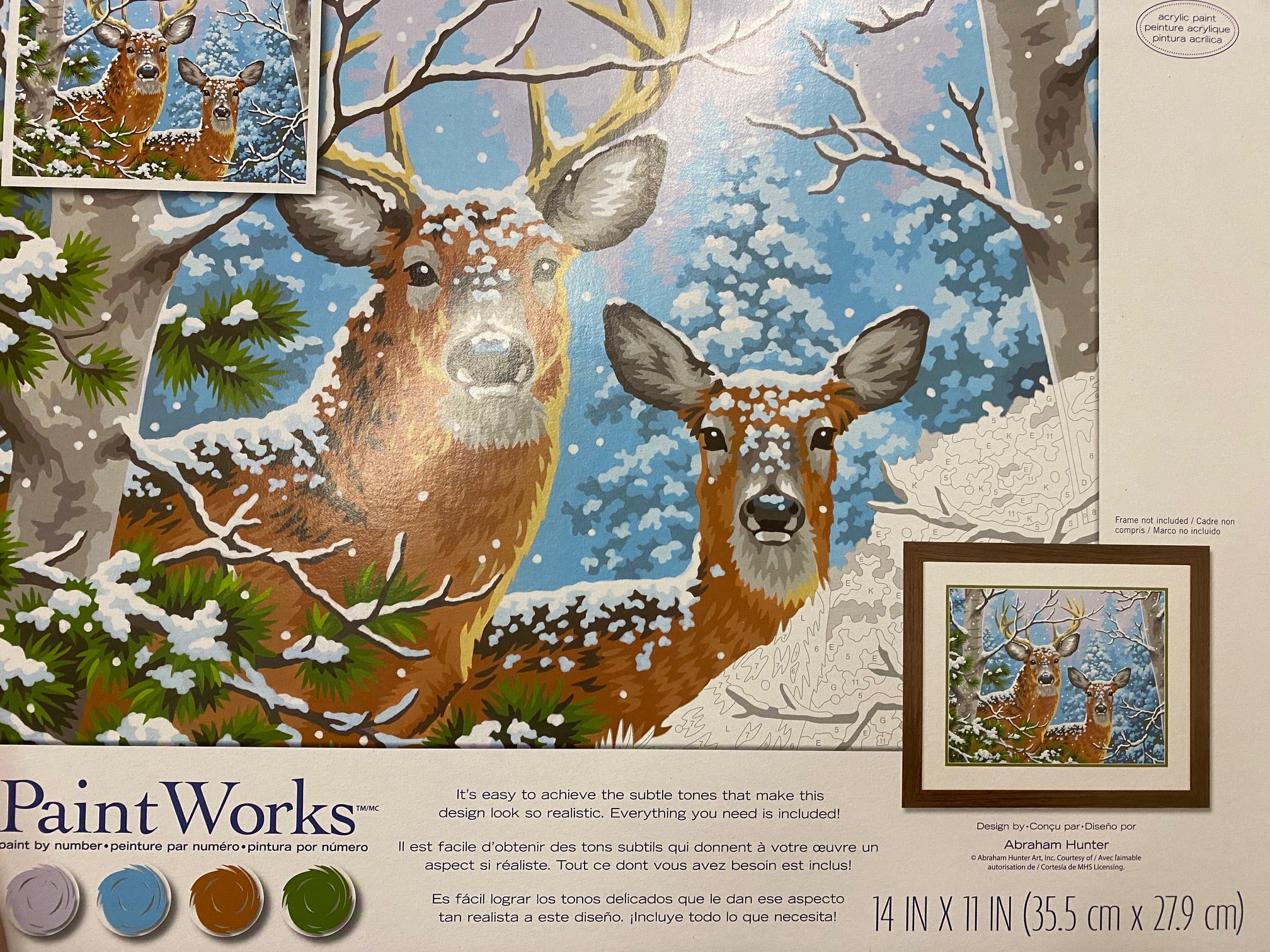 Peinture à numéros : Cerf en hiver 14X11"