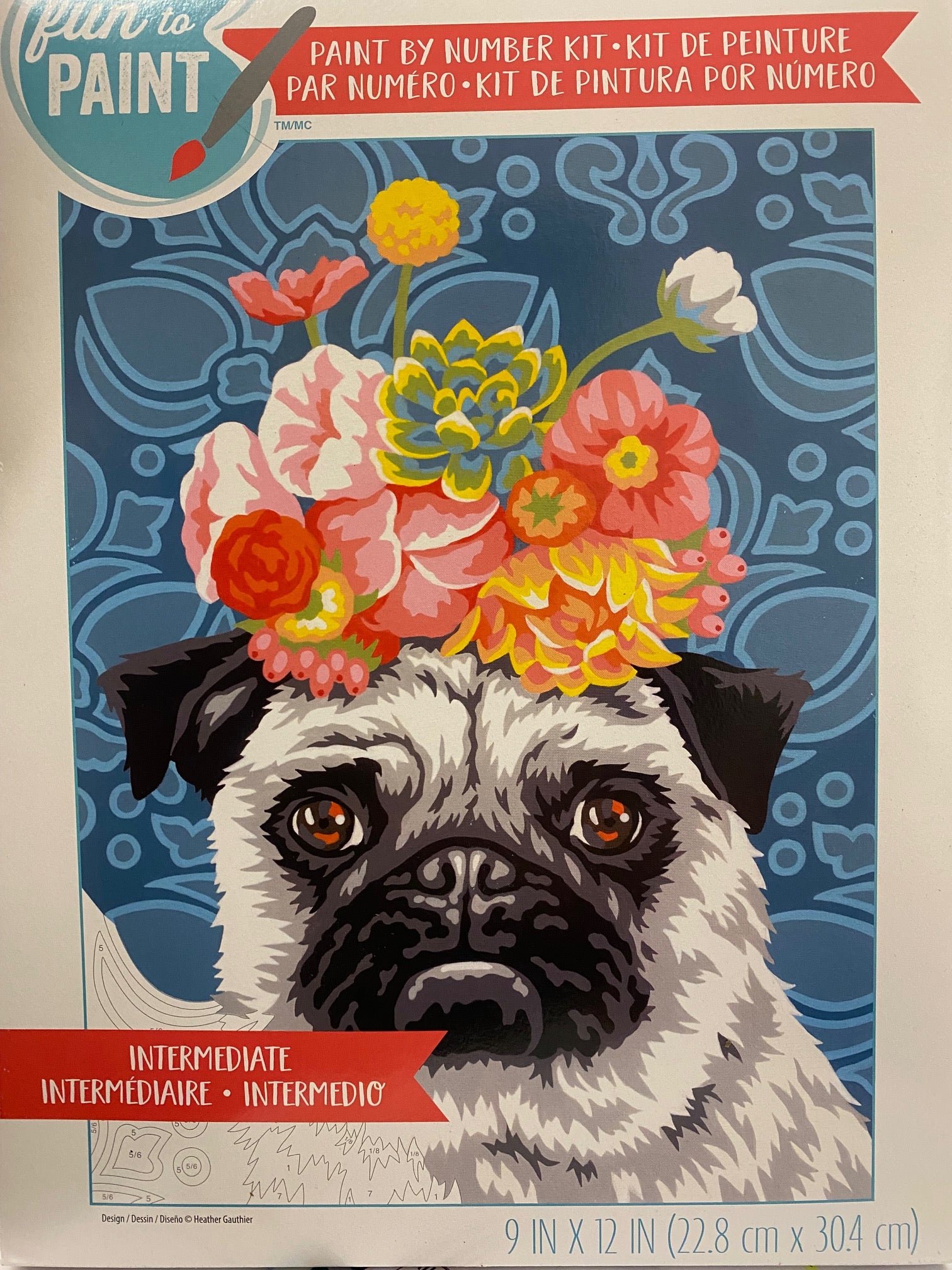 Peinture à numéros : Chien d'anxiété sociale, 9X12